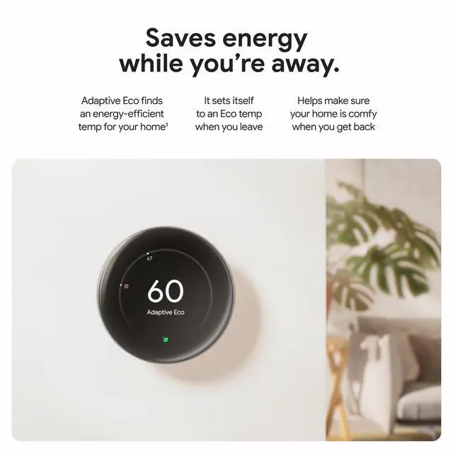 Alt view image 4 of 6 - Nest Learning Thermostat (4th gen) + Nest Temperature Sensor (2nd gen) - Obsidian