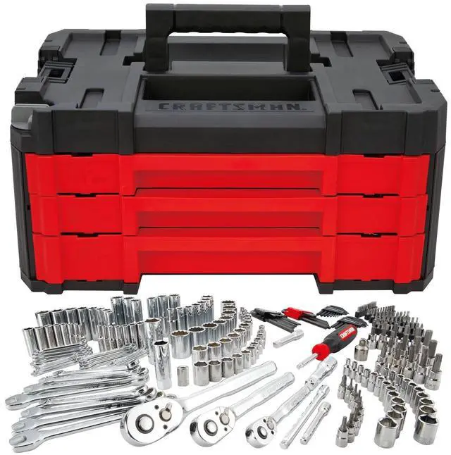 Main image of Socket Set, 262-Piece Mechanic Tool Set, 1/4", 3/8", 1/2" Drive, SAE / Metric, (CMMT45307)