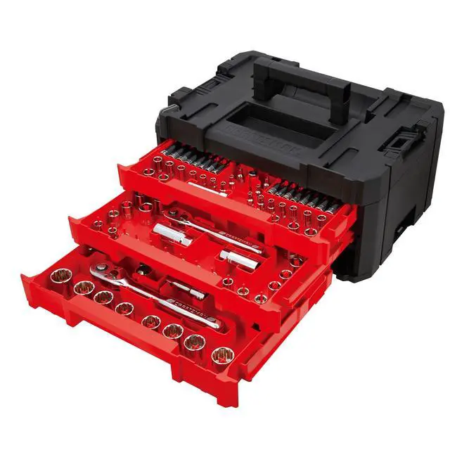 Alt view image 5 of 6 - Socket Set, 262-Piece Mechanic Tool Set, 1/4", 3/8", 1/2" Drive, SAE / Metric, (CMMT45307)
