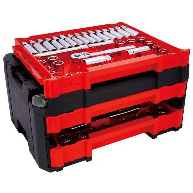 Alt view image 6 of 6 - Socket Set, 262-Piece Mechanic Tool Set, 1/4", 3/8", 1/2" Drive, SAE / Metric, (CMMT45307)