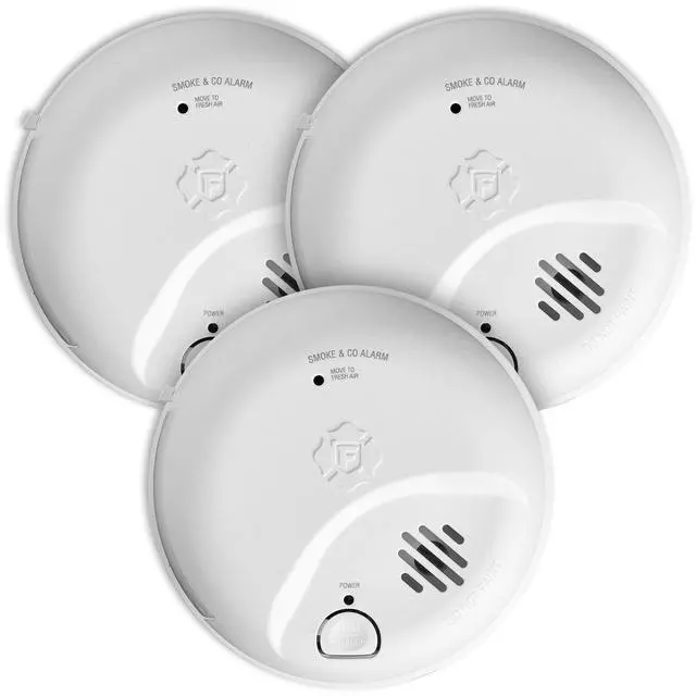 Main image of Combination Smoke & Carbon Monoxide Alarm, Battery Operated Detector with Test & Silence Button, SMICO100, 3-Pack