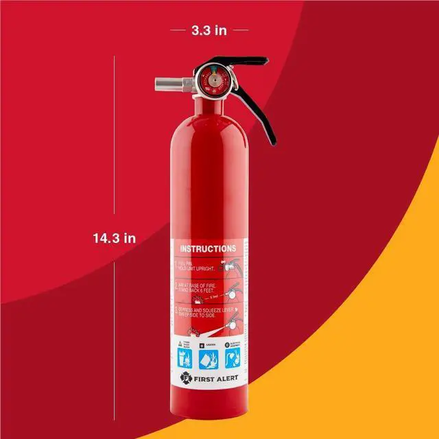 Alt view image 5 of 6 - Fire Extinguisher for Home, Standard Rechargeable Compliance Unit, UL RATED 1-A:10-B:C, HOME1-4, Red, 4-Pack