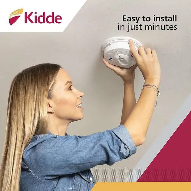 Alt view image 3 of 6 - Smoke & Carbon Monoxide Detector, Hardwired, Interconnect Combination Smoke & CO Alarm with Battery Backup, Voice Alert, Pack of 2