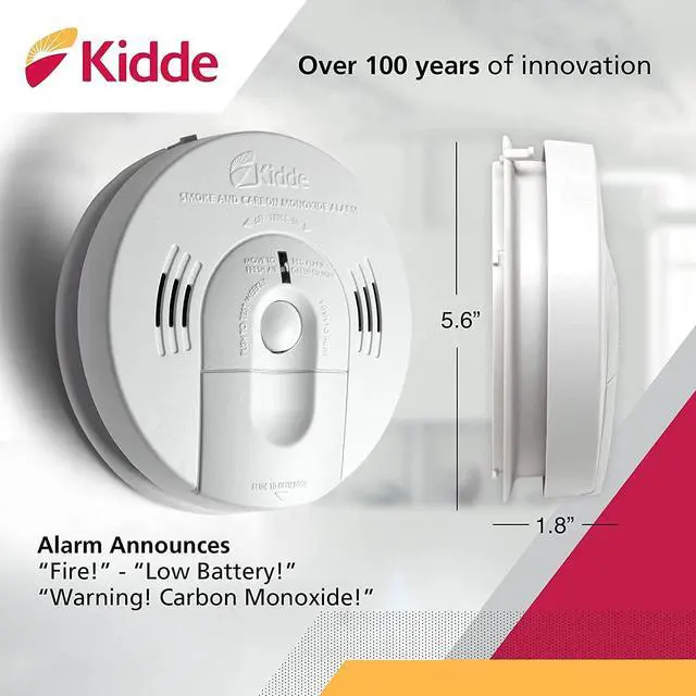 Alt view image 5 of 6 - Smoke & Carbon Monoxide Detector, Hardwired, Interconnect Combination Smoke & CO Alarm with Battery Backup, Voice Alert, Pack of 2
