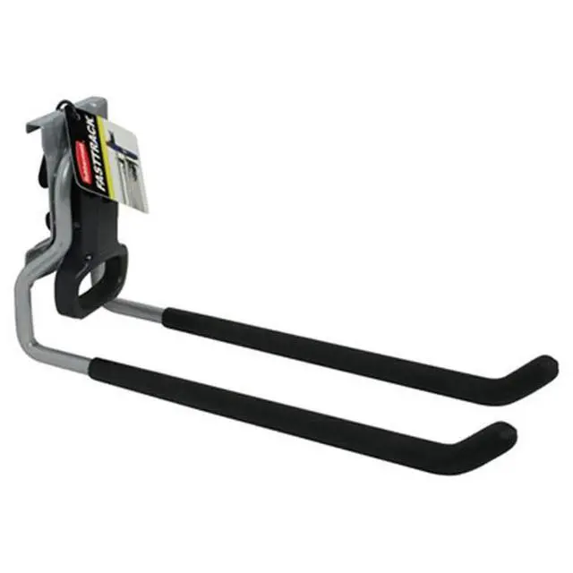 Alt view image 2 of 6 - FastTrack Rail Garage Organization MultiPurpose Hook 50lbs Capacity Satin Nickel Wall Mounted Storage System Direct Mount into FastTrack Garage Rail for Home/Garage Organization (Pack of 8)