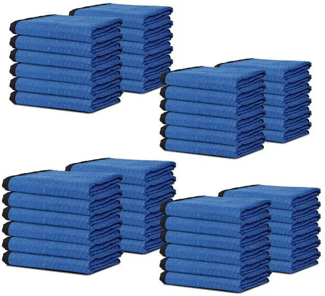 Main image of 12 Moving Packing Blankets 80 x 72 Inches (35 lb/dz) Heavy Duty Moving Pads for Protecting Furniture Professional Quilted Shipping Furniture Pads (Blue 48PCS)