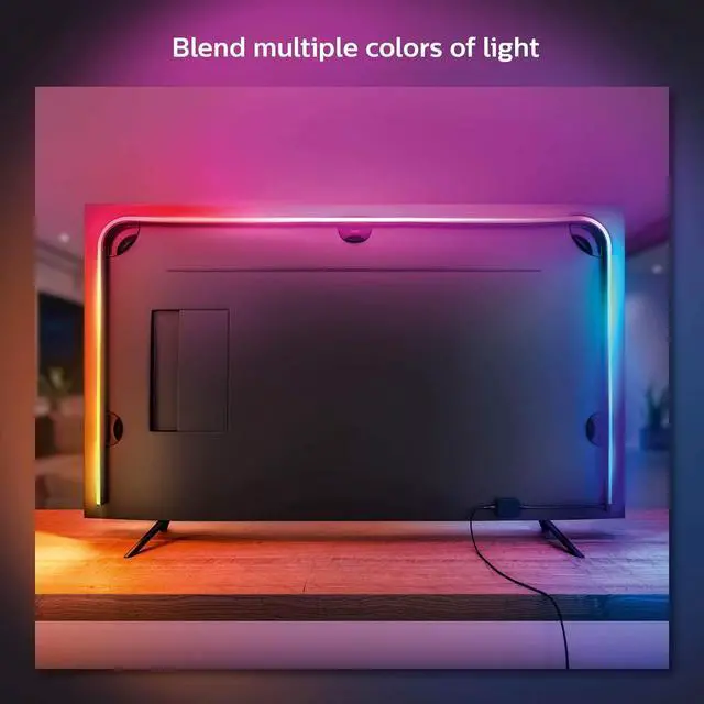 Alt view image 4 of 6 - 75" Smart Light Strip - White and Color Ambiance LED Color-Changing TV Backlight - Sync with Television, Music, Gaming - Requires Bridge and Sync Box