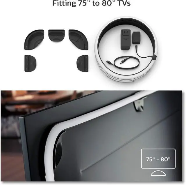 Alt view image 6 of 6 - 75" Smart Light Strip - White and Color Ambiance LED Color-Changing TV Backlight - Sync with Television, Music, Gaming - Requires Bridge and Sync Box