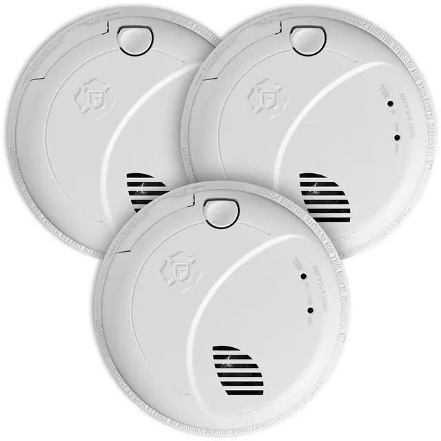 Main image of Combination Smoke & Carbon Monoxide Alarm, Interconnect Hardwire Detector with Battery Backup and Voice & Location Alerts, SMCO100V-AC, 3-Pack