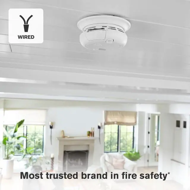 Alt view image 4 of 6 - Combination Smoke & Carbon Monoxide Alarm, Interconnect Hardwire Detector with Battery Backup and Voice & Location Alerts, SMCO100V-AC, 3-Pack