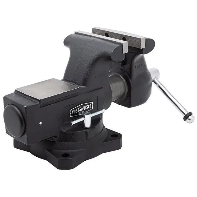 Alt view image 2 of 6 - Yost HD650-C Heavy Duty 6-1/2 Inch Mechanics Work Bench Vise | Heavy Duty Woodworking & Metal Work Table with Secure Grip Swivel Base | 60,000 PSI Casting Iron Material with Extra-large Anvil Surface