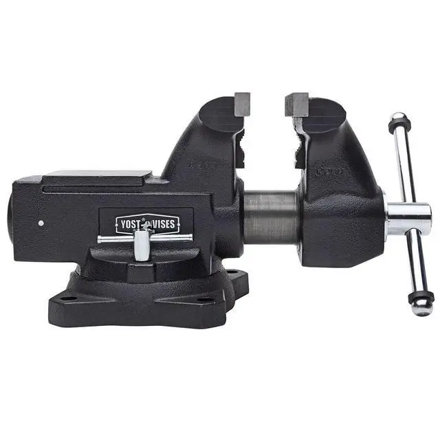 Alt view image 4 of 6 - Yost HD650-C Heavy Duty 6-1/2 Inch Mechanics Work Bench Vise | Heavy Duty Woodworking & Metal Work Table with Secure Grip Swivel Base | 60,000 PSI Casting Iron Material with Extra-large Anvil Surface