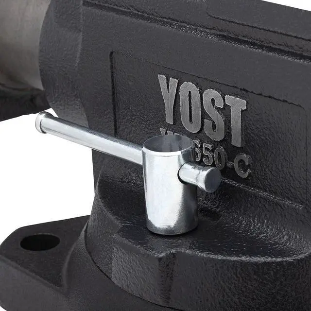Alt view image 6 of 6 - Yost HD650-C Heavy Duty 6-1/2 Inch Mechanics Work Bench Vise | Heavy Duty Woodworking & Metal Work Table with Secure Grip Swivel Base | 60,000 PSI Casting Iron Material with Extra-large Anvil Surface