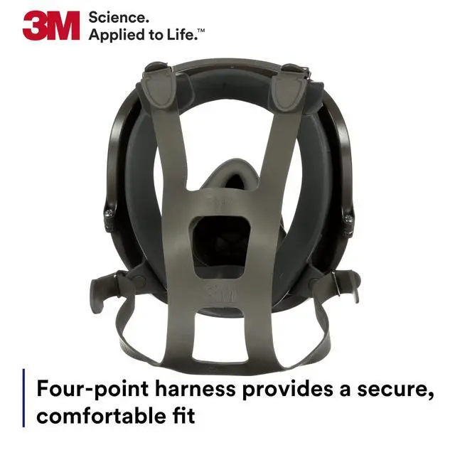 Alt view image 4 of 6 - Full Facepiece Reusable Respirator 6700, NIOSH, Large Lens, ANSI High Impace Eye Protection, Silicone Face Seal, Four-Point Harness, Comfortable Fit, Painting, Dust, Chemicals, Small