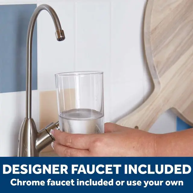 Alt view image 5 of 6 - 3 Sta Reverse Osmosis Under Sink Water Filtration System with Faucet, Reduces Lead, Chlorine, Arsenic & More, Replace Filters (FQ18PN, FQ18MN, FQ18RT) Every 6/12 Months, GXRQ18NBN