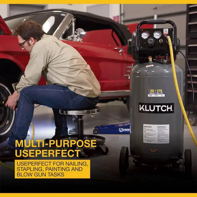 Alt view image 2 of 6 - 20-Gallon Air Compressor, 2 HP, 120 Volts, 175 PSI