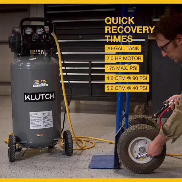 Alt view image 3 of 6 - 20-Gallon Air Compressor, 2 HP, 120 Volts, 175 PSI
