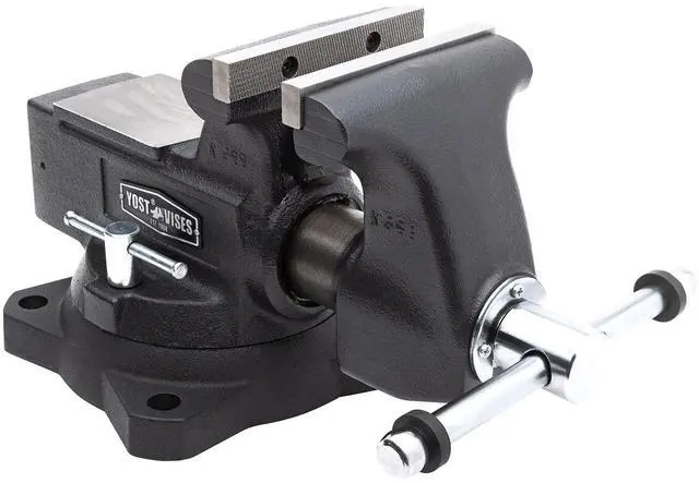 Main image of Yost HD550-C Heavy Duty 5-1/2 Inch Mechanics Work Bench Vise | Heavy Duty Woodworking & Metal Work Table with Secure Grip Swivel Base | 60,000 PSI Casting Iron Material with Extra-large Anvil Surface