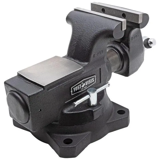 Alt view image 2 of 6 - Yost HD550-C Heavy Duty 5-1/2 Inch Mechanics Work Bench Vise | Heavy Duty Woodworking & Metal Work Table with Secure Grip Swivel Base | 60,000 PSI Casting Iron Material with Extra-large Anvil Surface