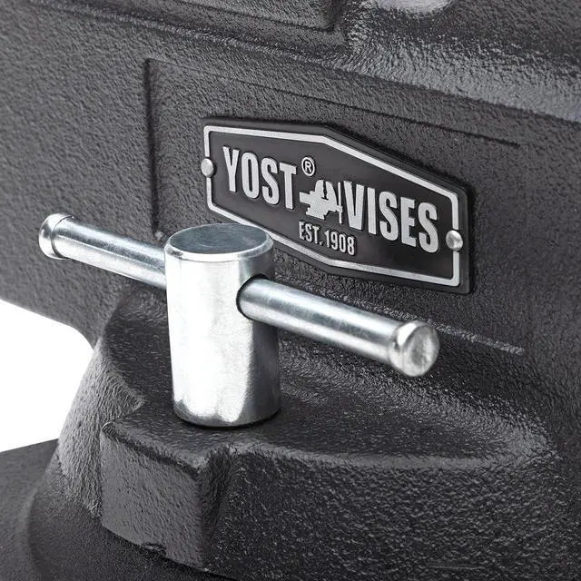 Alt view image 4 of 6 - Yost HD550-C Heavy Duty 5-1/2 Inch Mechanics Work Bench Vise | Heavy Duty Woodworking & Metal Work Table with Secure Grip Swivel Base | 60,000 PSI Casting Iron Material with Extra-large Anvil Surface