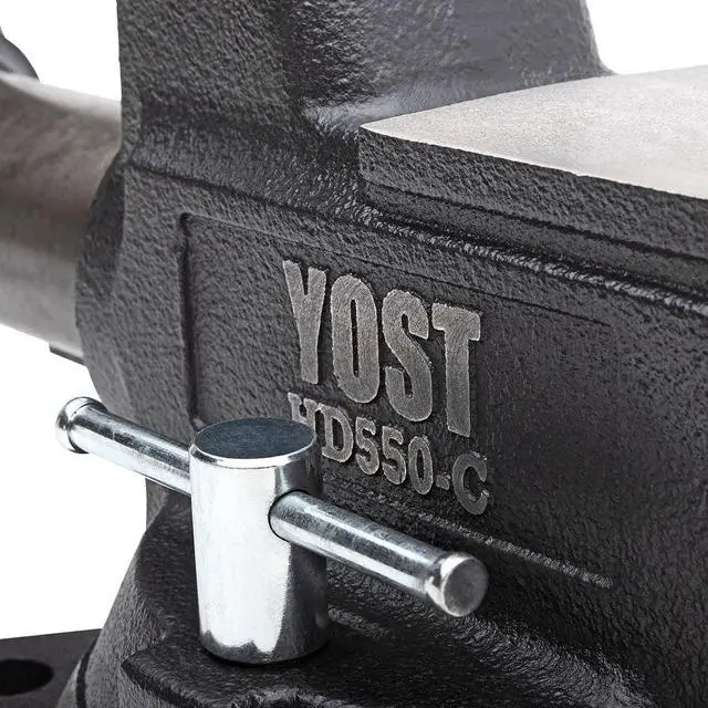 Alt view image 5 of 6 - Yost HD550-C Heavy Duty 5-1/2 Inch Mechanics Work Bench Vise | Heavy Duty Woodworking & Metal Work Table with Secure Grip Swivel Base | 60,000 PSI Casting Iron Material with Extra-large Anvil Surface