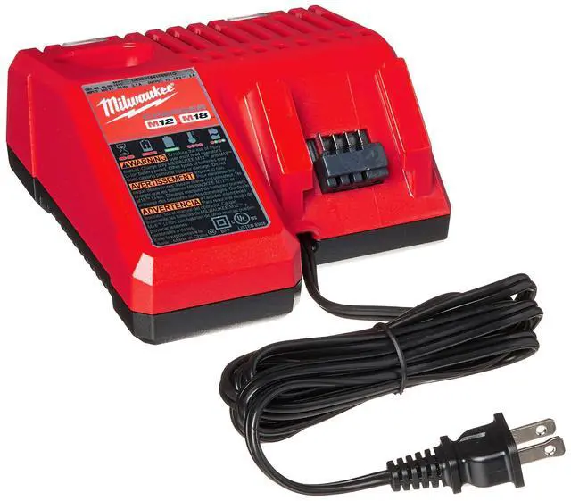 Alt view image 2 of 6 - 48-59-1850 M18 RED LITHIUM XC 5.0 Ah Batteries (2) + 48-59-1812 M12 and M18 Multi Voltage Charger kit