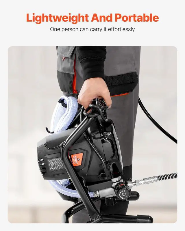 Alt view image 6 of 6 - 750W Stand Airless Paint Sprayer, 3000PSI High Efficiency Electric Airless Sprayer, Fine and Even Painting Effect, Handheld Paint Sprayers for Home Interior and Exterior Furniture and Fences | Fine an
