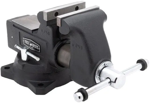 Main image of Yost HD450-C Heavy Duty 4-1/2 Inch Mechanics Work Bench Vise | Heavy Duty Woodworking & Metal Work Table with Secure Grip Swivel Base | 60,000 PSI Casting Iron Material with Extra-large Anvil Surface