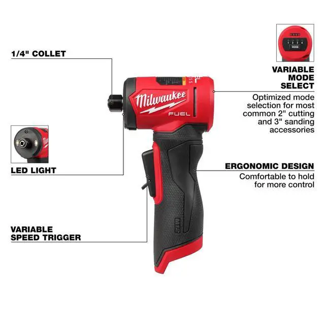Alt view image 3 of 6 - Electric - M12 Fuel 1/4 INCH Right Angle DIE Grinder Tool