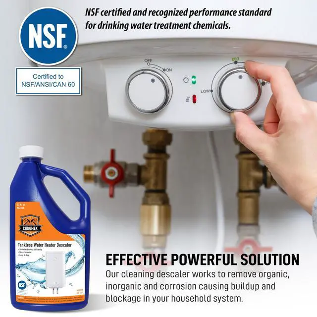 Alt view image 4 of 6 - Tankless Water Heater Flush Kit with NSF Certified Liquid Descaling Solution and 1/6HP Heavy Duty Pump with 25 Ft Extra Long Power Cord