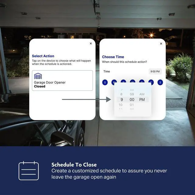 Alt view image 6 of 6 - 3/4 HP Chain Drive Smart Garage Door Opener with Fixed Camera, Battery Backup, 2-Bulb Lighting, and myQ Connectivity