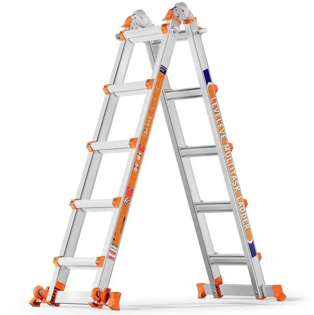 Main image of Telescoping A Frame Ladder, 22FT Multi Position Ladder with Stabilizer Bar & Wheels,330 lbs Security Load for Stairs Home Indoor Outdoor Roof