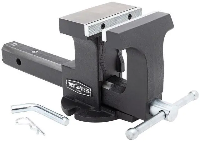 Main image of Yost Vise RHV-6 6-Inch Truck Trailer Receiver Vise | Heavy Duty Portable Work Vise | 5.9" Jaw Width, 5.81" Max Jaw Opening, 4.96" Throat | Fits Standard 2" Hitch with Hitch Pin Included