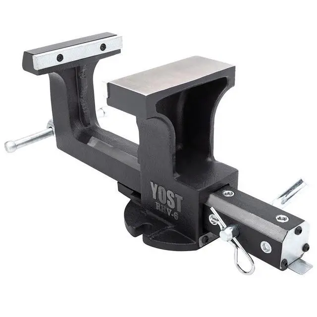 Alt view image 3 of 6 - Yost Vise RHV-6 6-Inch Truck Trailer Receiver Vise | Heavy Duty Portable Work Vise | 5.9" Jaw Width, 5.81" Max Jaw Opening, 4.96" Throat | Fits Standard 2" Hitch with Hitch Pin Included