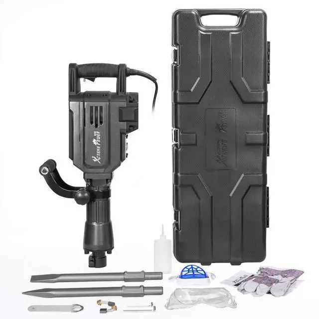 Main image of 2800W Demolition Jack Hammer Point Chisel Bits Demo Jack Hammer Cement Concrete Floor Breaker Block Punch Drill 55J Case