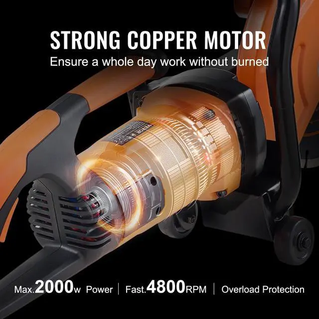 Alt view image 4 of 6 - Electric Concrete Cutter, 9 in Circular Saw with 3.5 in Cutting Depth, Wet/Dry Disk Cutter Includes Water Line, Pump and Blade, for Stone, Brick, Porcelain, Concrete, 1800W Motor