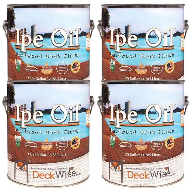 Main image of Ipe Oil Hardwood Deck Semi-Transparent 250 VOC Natural Finish (Pack of 4, 1-Gallon Each)