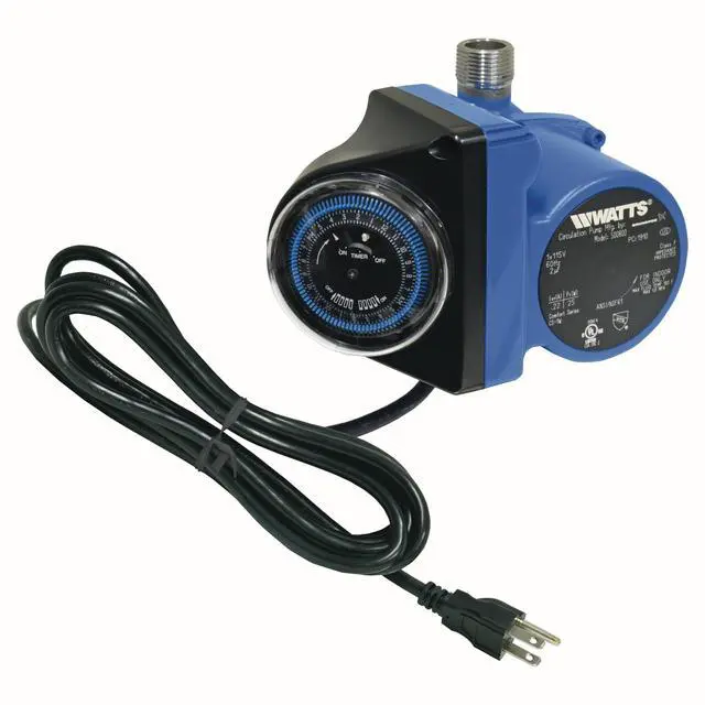 Alt view image 2 of 6 - Watts Hot Water Recirculation System with Programmable Timer for Tank Water Heaters, Instant Hot Water, 120V Pump, 10 ft Cord, 2 Adapters, Sensor Valve, Mounting Screws, 2 Supply Lines (0955800)
