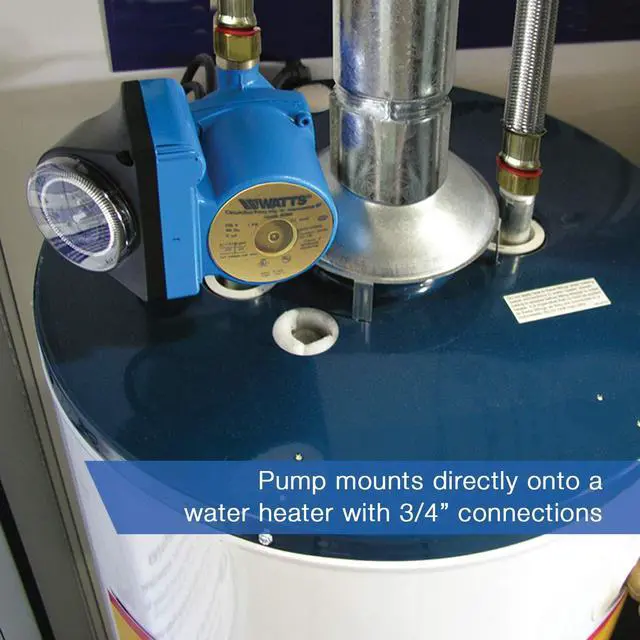 Alt view image 3 of 6 - Watts Hot Water Recirculation System with Programmable Timer for Tank Water Heaters, Instant Hot Water, 120V Pump, 10 ft Cord, 2 Adapters, Sensor Valve, Mounting Screws, 2 Supply Lines (0955800)