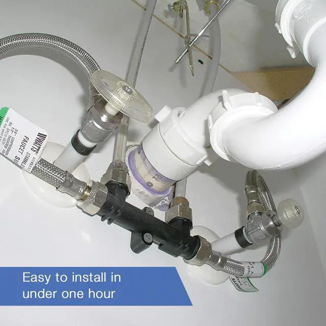 Alt view image 4 of 6 - Watts Hot Water Recirculation System with Programmable Timer for Tank Water Heaters, Instant Hot Water, 120V Pump, 10 ft Cord, 2 Adapters, Sensor Valve, Mounting Screws, 2 Supply Lines (0955800)