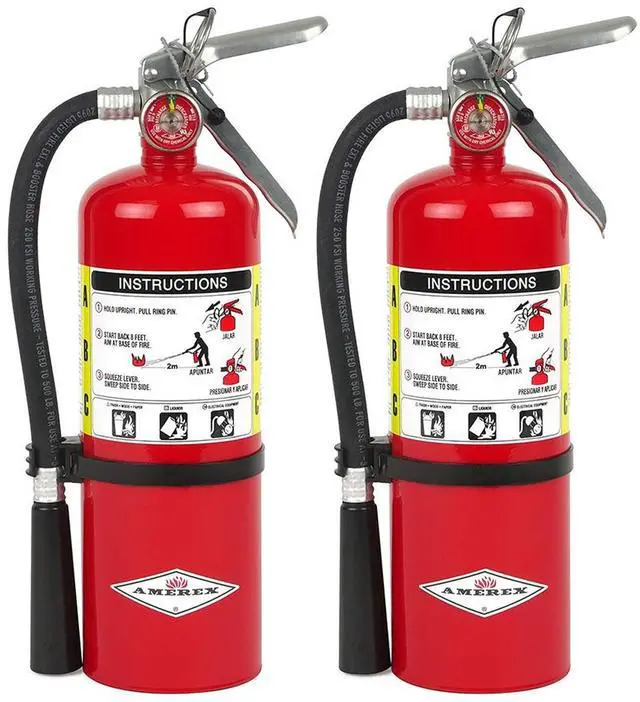 Main image of B500, 5 lb ABC Dry Chemical Fire Extinguisher Class A, B & C Rated with 1218 Ft Range and 14 Second Discharge Time, 2-Pack