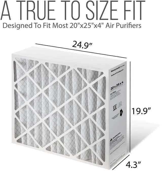 Alt view image 2 of 6 - Furnace Filters FC100A1037 - HVAC 20x25x4 Air Filter Replacement Merv 11 with Easy Disposal Bag (5 Pack)