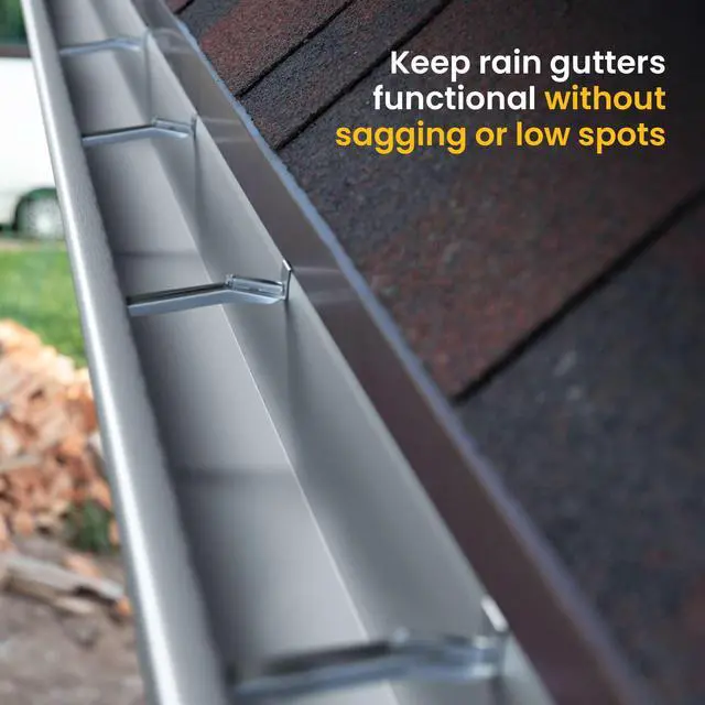 Alt view image 5 of 5 - Quick-Screw 5" Gutter Hangers - Heavy Duty Hidden Gutter Brackets with Pre-Assembled Inserted Gutter Screws - Rain Gutter Parts and Accessories to Fix or Repair Sagging Rain Gutters (500 Count)