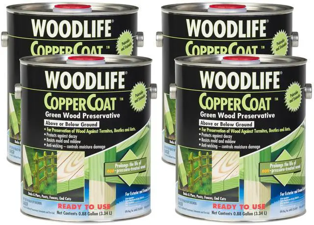Main image of WOODLIFE 1901A-4PK CopperCoat Green Wood Preservative, 0.88 Gallon, Green, 4 Pack