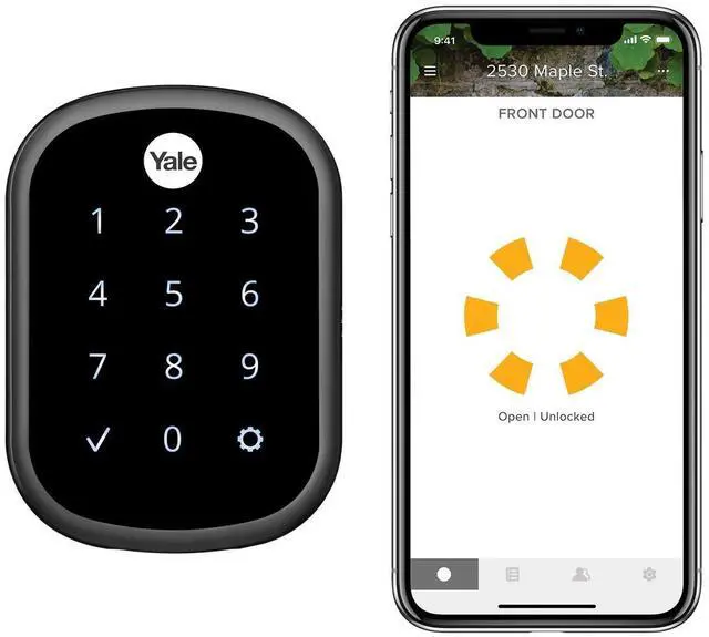 Main image of Assure SL Deadbolt Smart Lock, Black Suede Keyless Entry Door Lock with Wi-Fi Connected Touchscreen for Front or Back Door, YRD256-CBA-BSP
