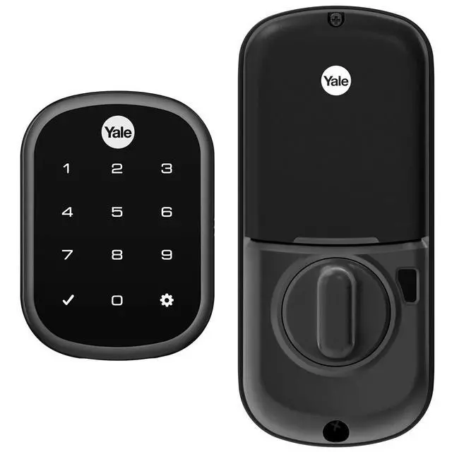 Alt view image 2 of 6 - Assure SL Deadbolt Smart Lock, Black Suede Keyless Entry Door Lock with Wi-Fi Connected Touchscreen for Front or Back Door, YRD256-CBA-BSP