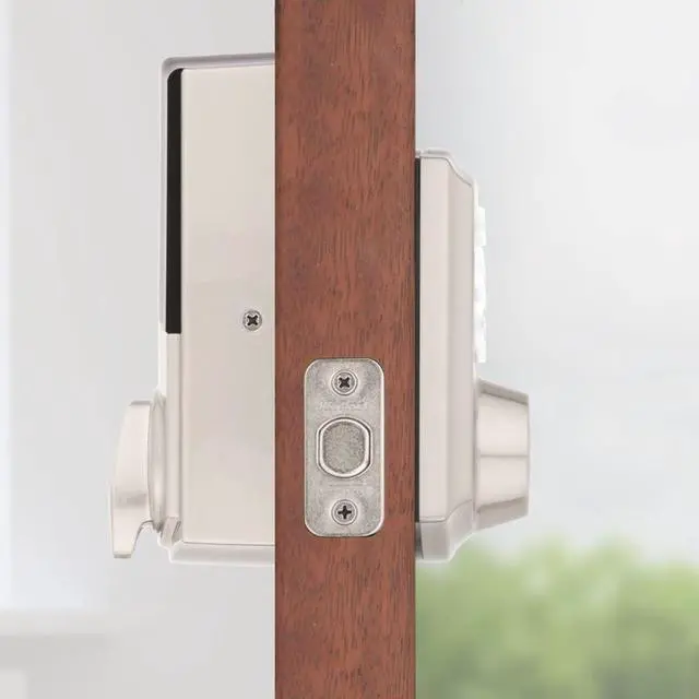 Alt view image 6 of 6 - Home Connect 620 Smart Lock Deadbolt with Z-Wave Technology, Works with Ring Alarm, Samsung Smartthings and More, Z-Wave Hub Required, Traditional Design in Satin Nickel