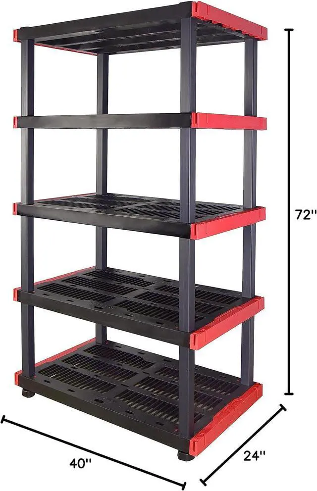 Alt view image 3 of 6 - Craftsman 5-Tier Highly Durable Storage Rack, 5 Shelves That Support up to 200lbs/shelf, Organization and Storage, Weather-Resistant Design, Easy Assembly, American Made (72.3H x 40W x 24D)