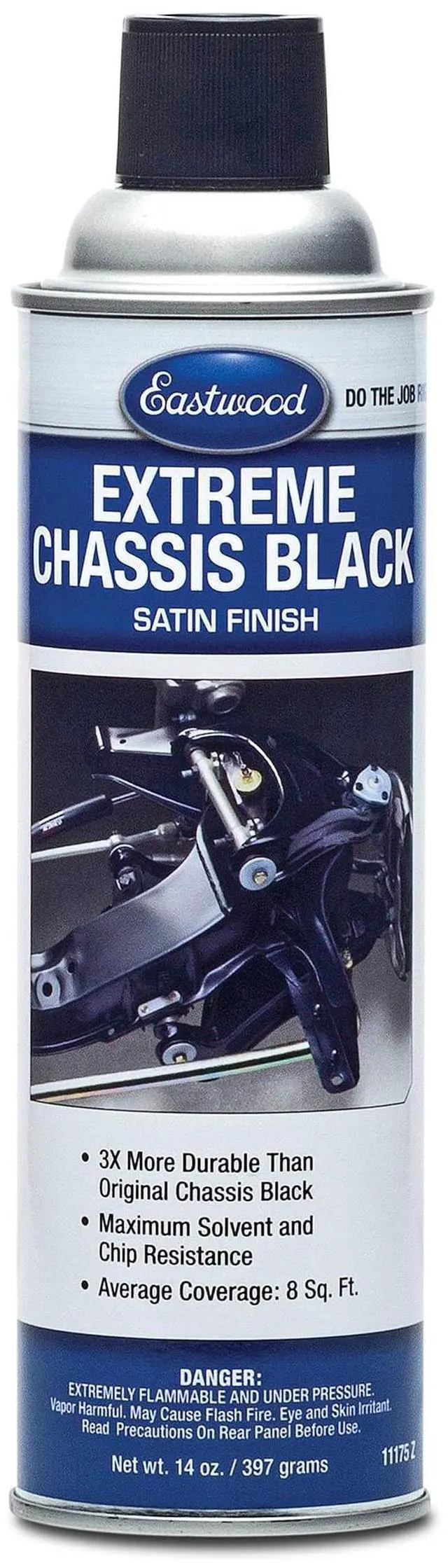 Alt view image 2 of 4 - Extreme Chassis Black Satin Aerosol Spray Paint | Car and Truck Chassis Frame Paint | Black 14oz Aerosol | 12 Pack