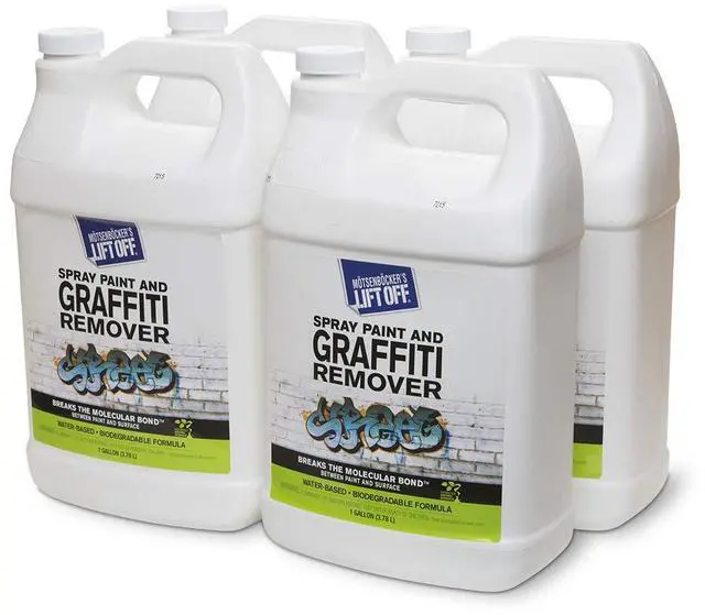 Main image of 41201-4PK Spray Paint and Graffiti Remover Removes Spray Paint, Acrylic, and Enamel Safe for Wood, Metal, Concrete, Plastic Water-Based Formula 1 Gallon (Pack of 4)